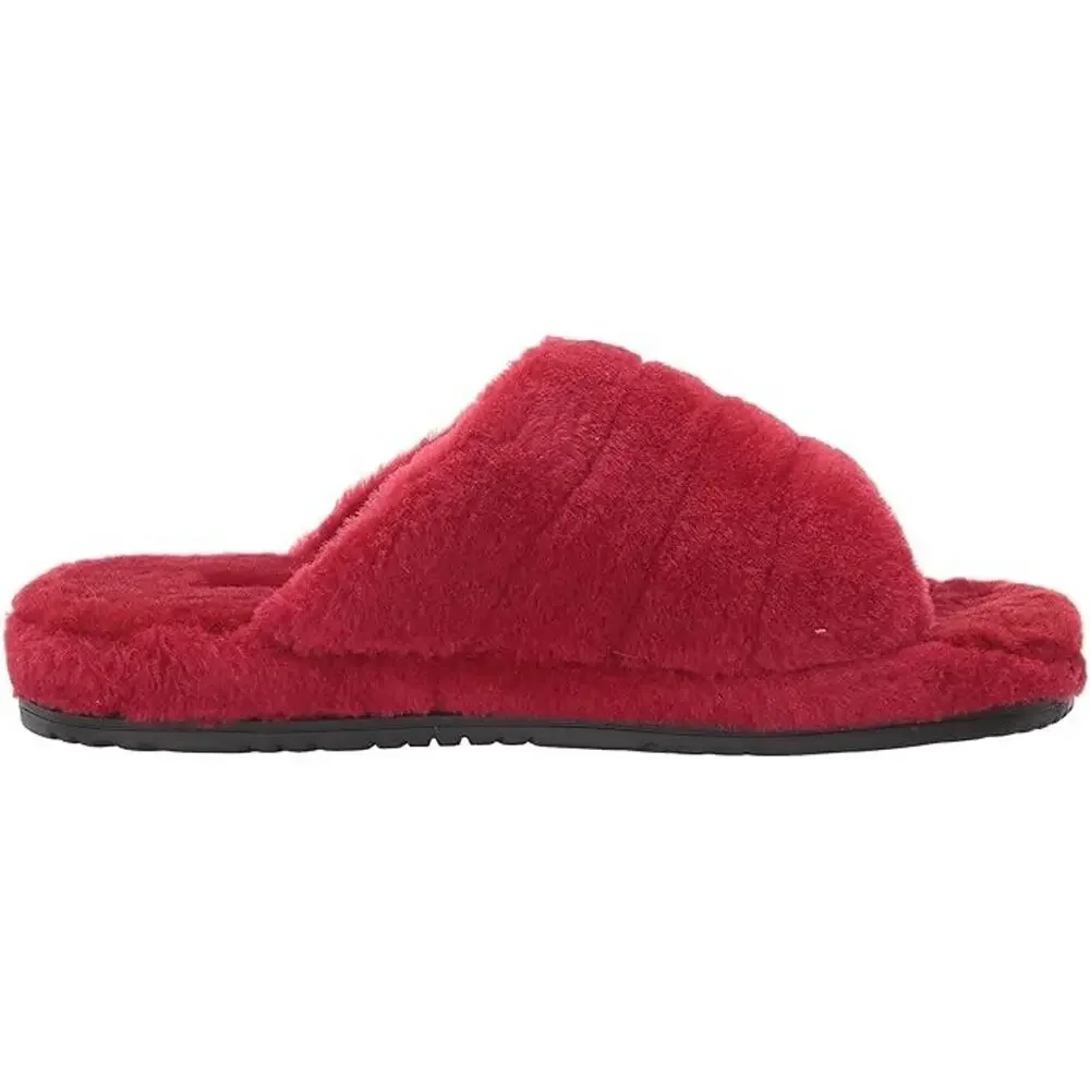 UGG Fluff You Slide Sandals Samba Slip-On Slipper Mens Size 8 Red Sheepskin